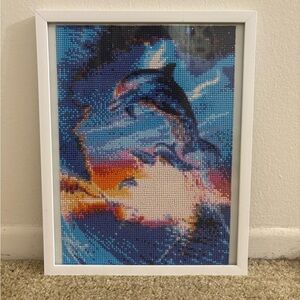 Blue and White Mixed Media Dolphin diamond painting Art Scene
